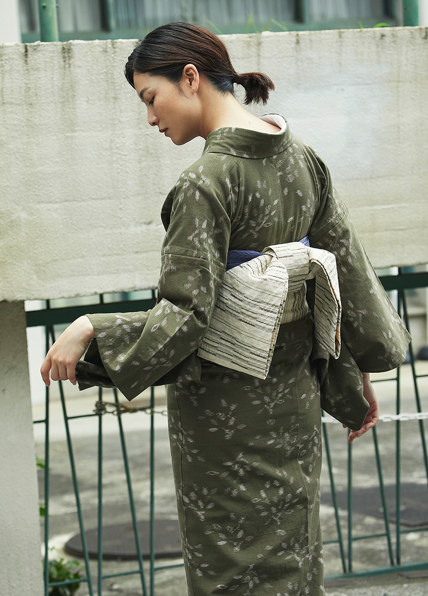 久留米絣 木立 海松色（お取り寄せ品） | カジュアル着物 | やまと