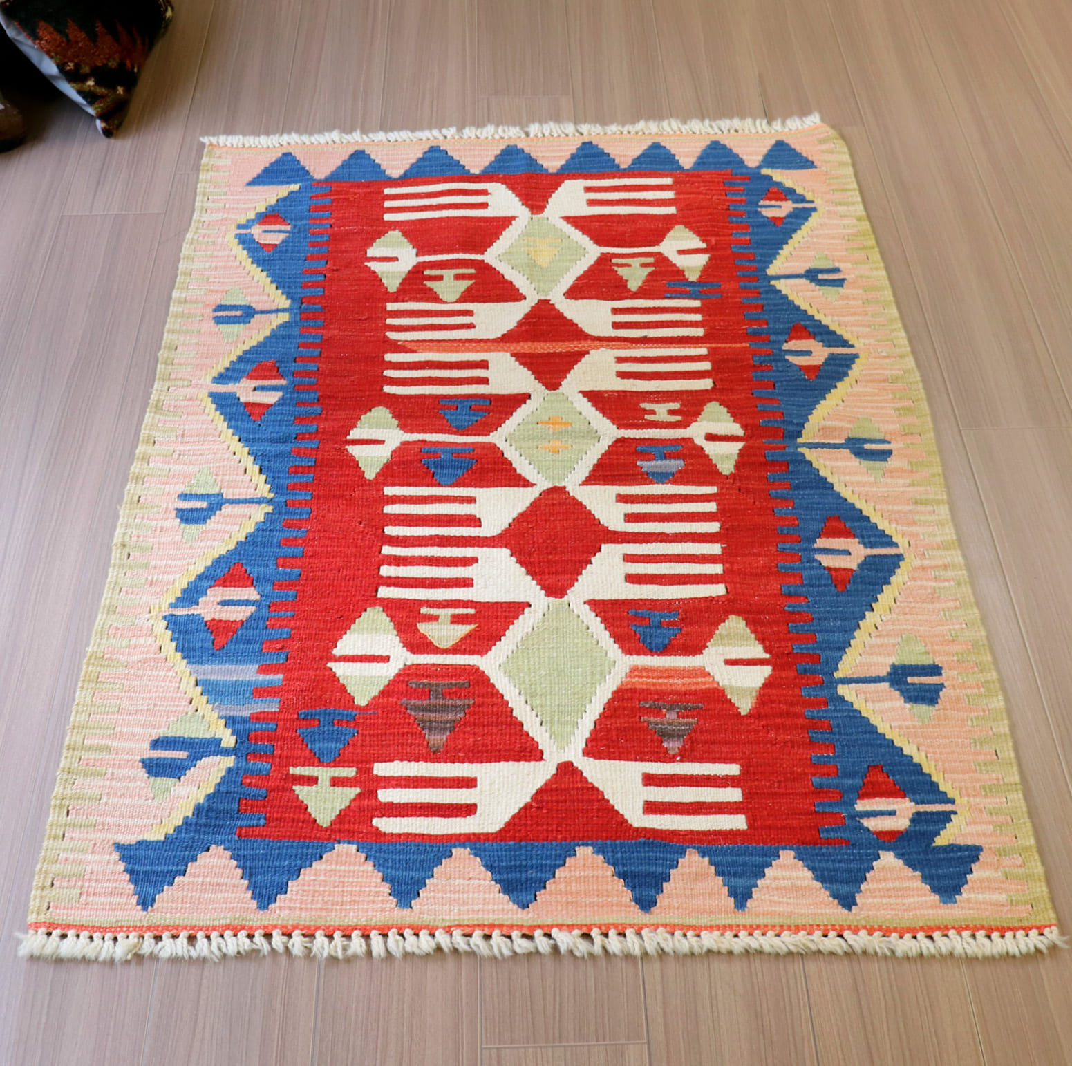 キリムスタイル / キリムラグ トルコ カイセリ チェイレキサイズ 136