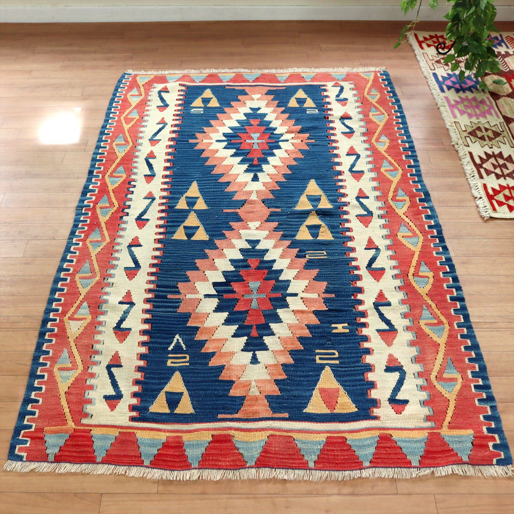 キリムスタイル / カイセリキリム トルコの手織りラグ172×110cm レッド