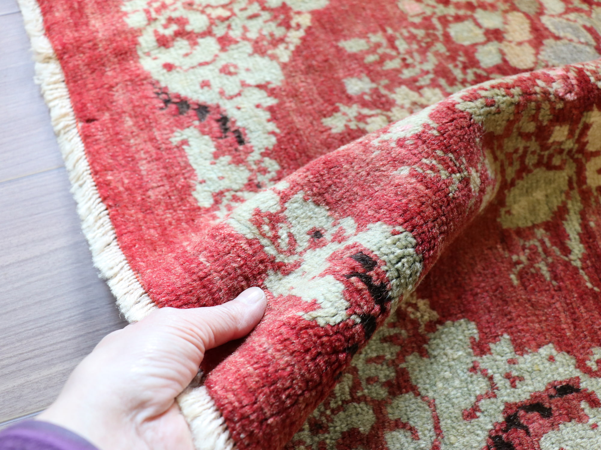 キリムスタイル / トルコ ヴィンテージラグ ヘイべ 正方形じゅうたん