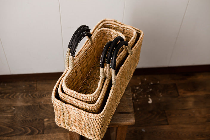 warang wayan ストローかごバッグ 浅型 黒 ｜くらすこと公式オンライン