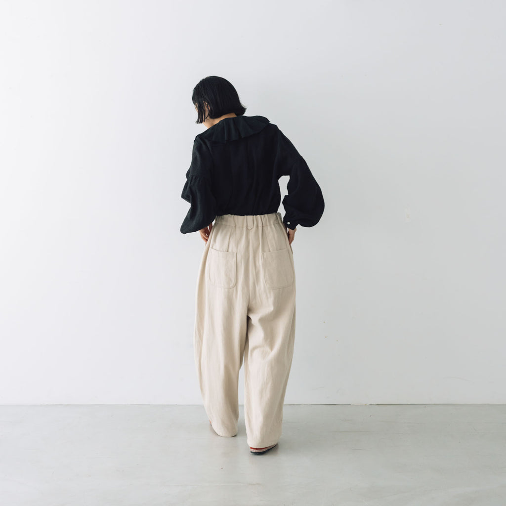 MAGALI ストライプリネン アンティークカラー ブラウス ｜くらすこと