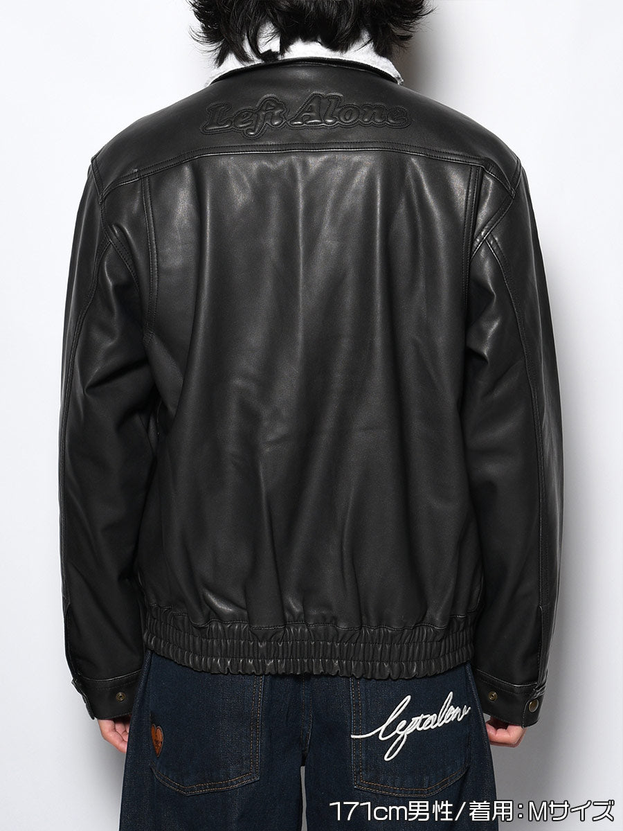 LEFT ALONE FAKE LEATHER JKT -BLACK- – LEFT ALONE OFFICIAL ONLINE STORE