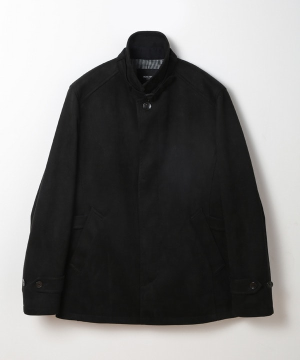 フェイクスエード立ち襟ダンボールニットブルゾン｜メンズファッション