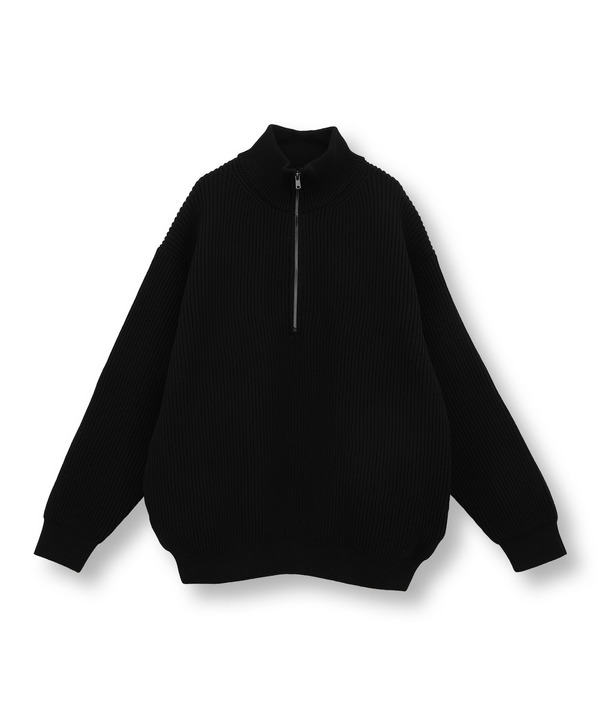 ウールライクハーフジップドライバーズニット｜メンズファッション通販