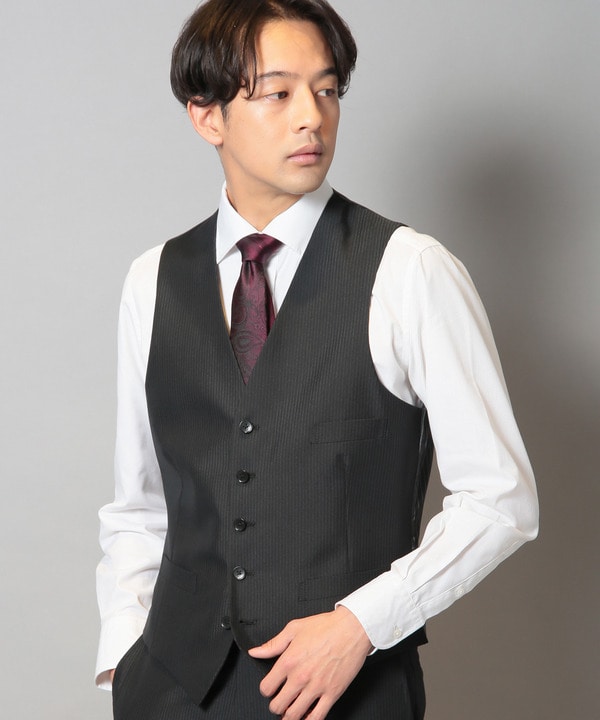 ブライトナローストライプスーツベスト（同素材セットアップあり