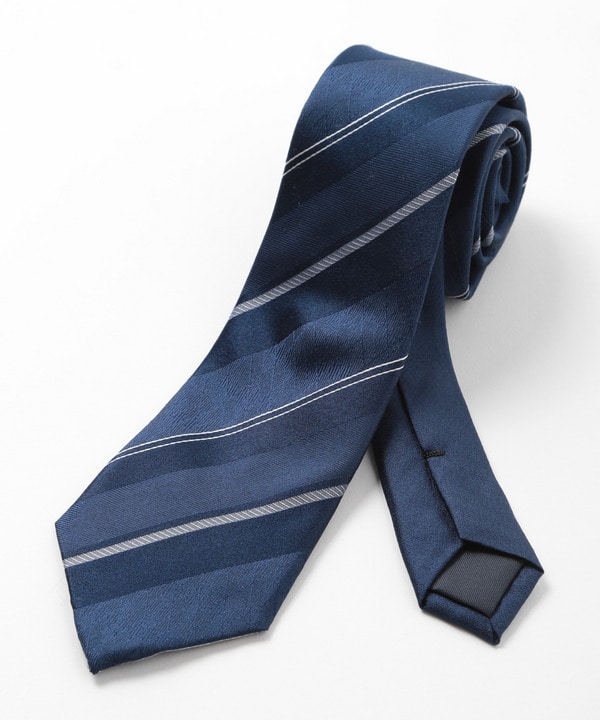 アーガイル×ストライプ柄シルクネクタイ｜メンズファッション