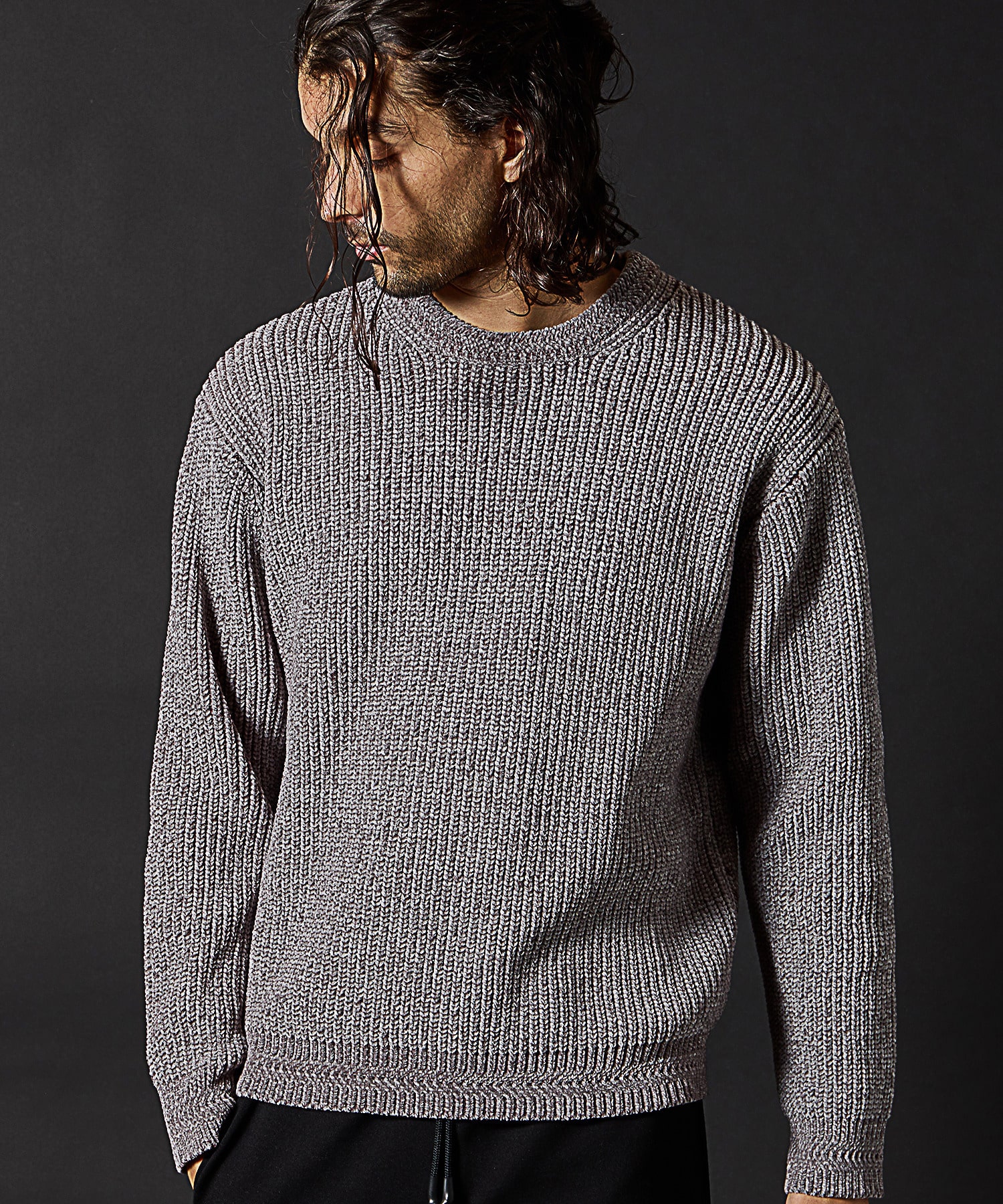 引き揃え畦編みモールニット｜メンズファッション通販 MEN'S BIGI