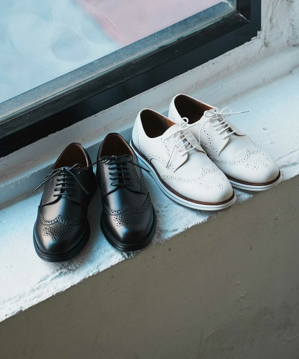 フェイクレザーウイングチップスニーカー｜メンズファッション通販