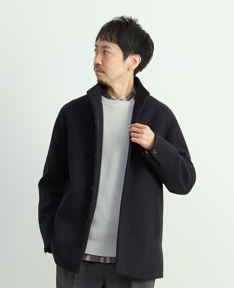 ジャージーメルトン スタンドショートコート｜MEN'S MELROSE（メンズ