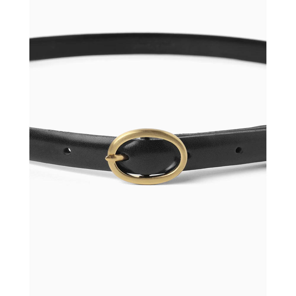 Cow Hide Leather Narrow Belt -BLACK- – OBLIGE