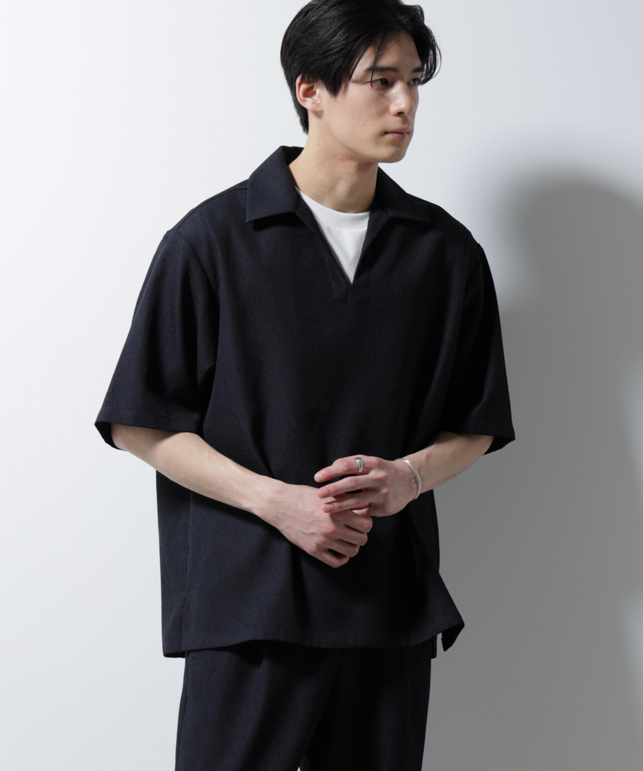 MC」coveross(R)EOS ポリエステル ブッチャー スキッパーシャツ