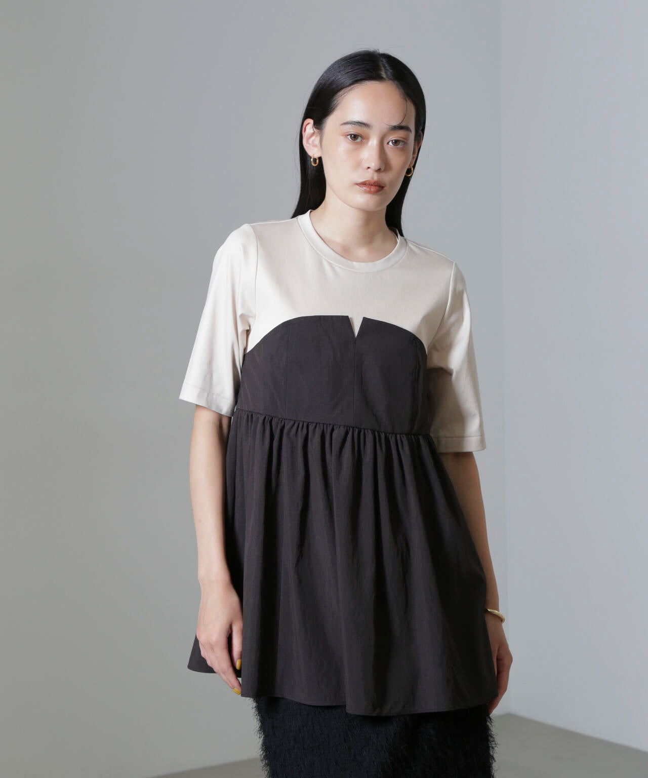 ビスチェ コンビ ギャザー トップス