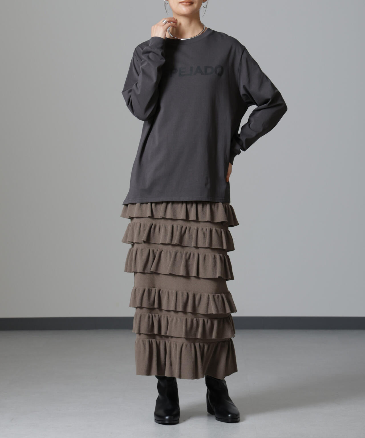 フリル ニット スカート