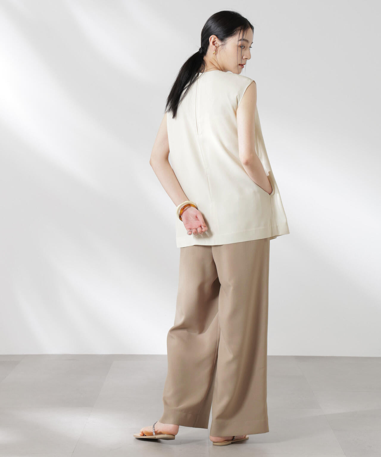 ダブルクロス フロントレイヤード ブラウス ( セットアップ 可)