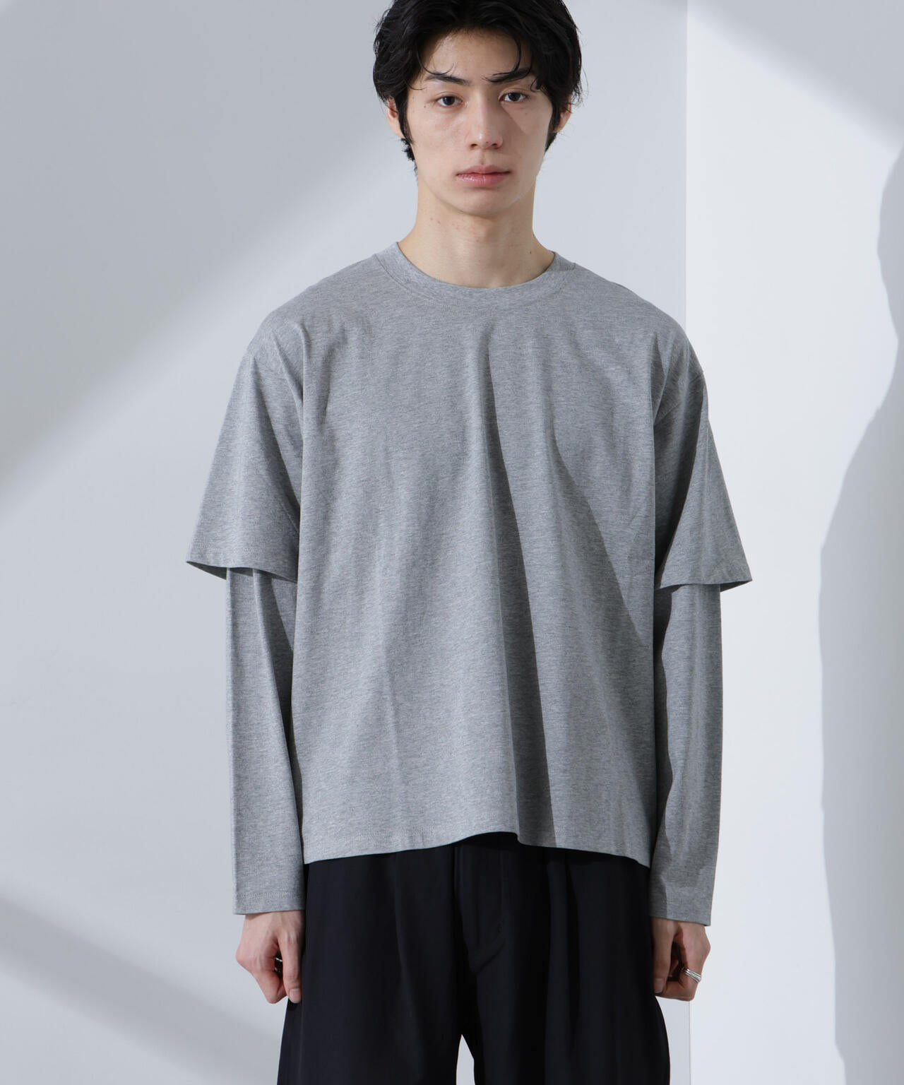 WEB限定/ フェイク レイヤード Tシャツ 長袖