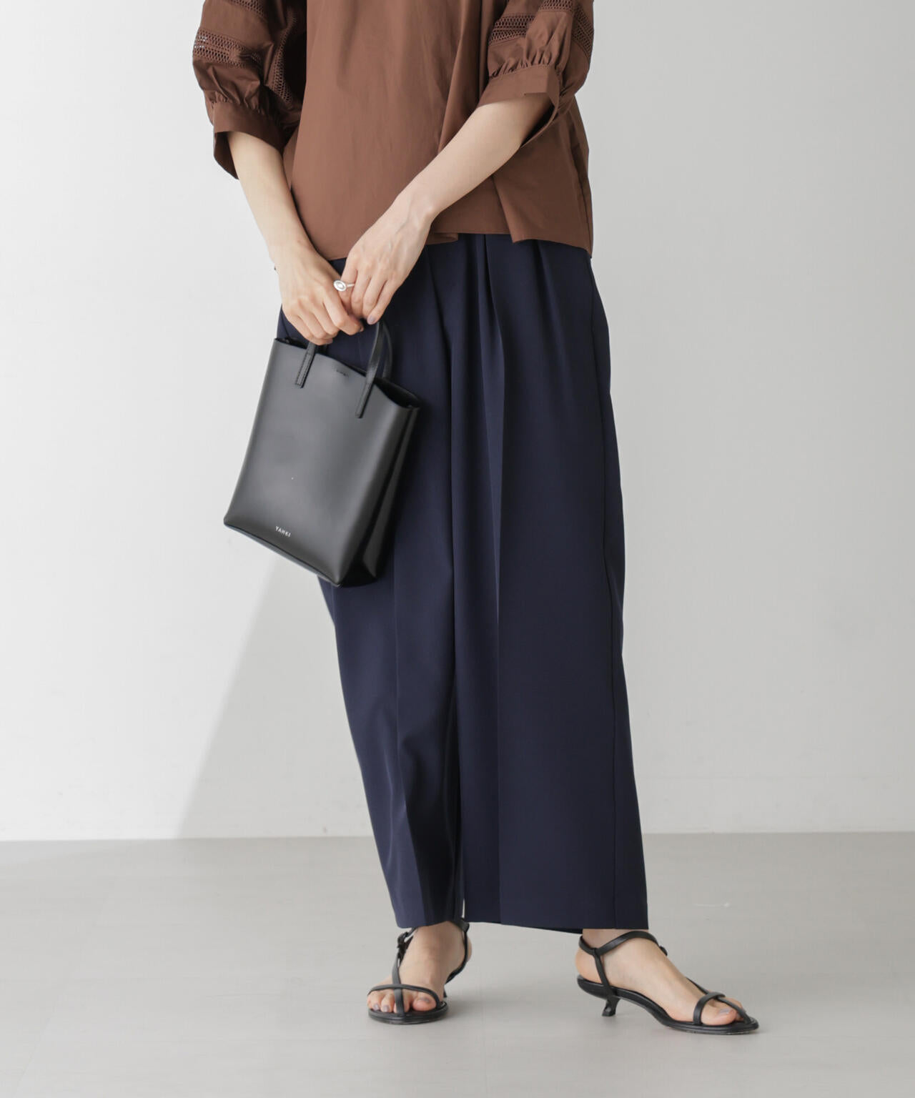 ハイウエスト 2タック ワイドパンツ(セットアップ可)