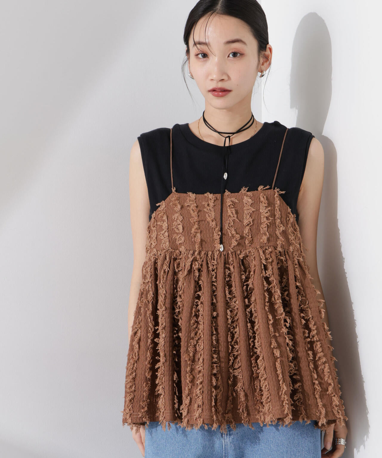フリンジ キャミソール ビスチェ