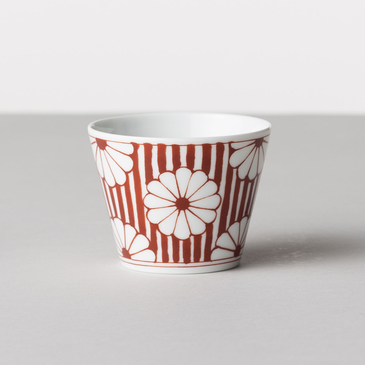 波佐見焼】 BARBAR 蕎麦猪口大事典 和文/赤 そばちょこ 菊花文 | HESTA