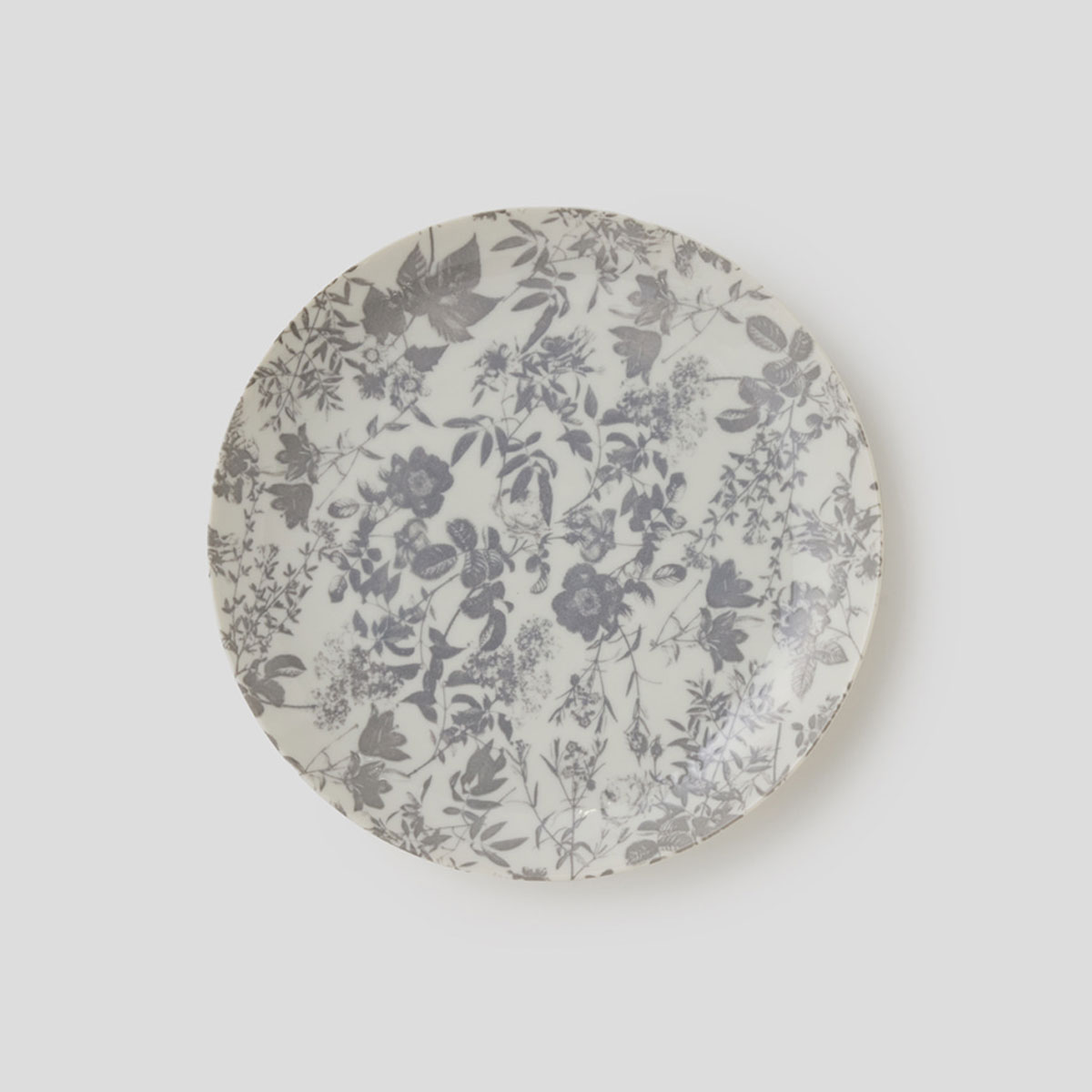 在庫限り〉【美濃焼】THE HARVEST ボタニカル 中皿 21cm シルバー