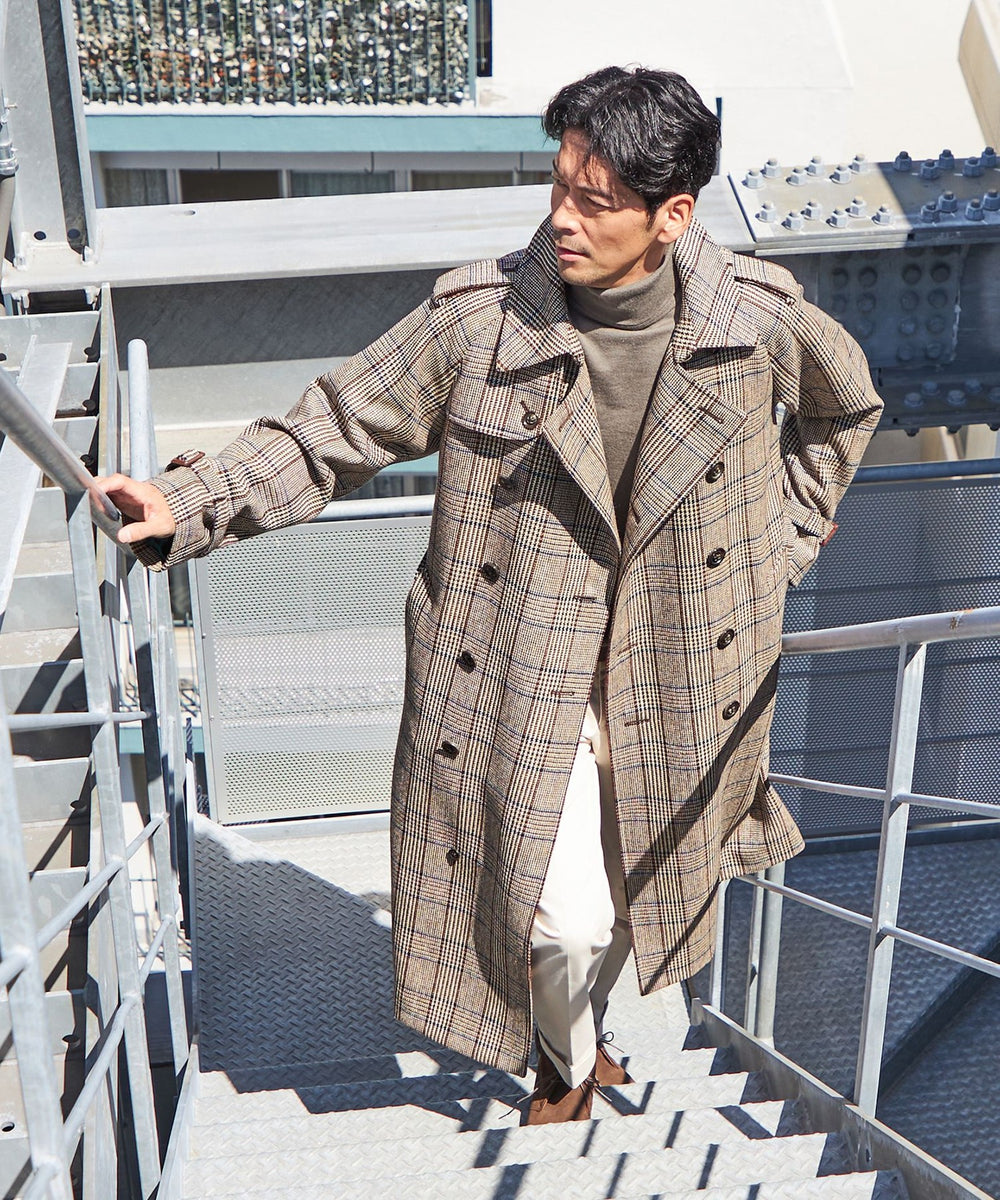 SANYOCOAT×Paul Stuart】 ブリティッシュツイード ダブルトレンチ