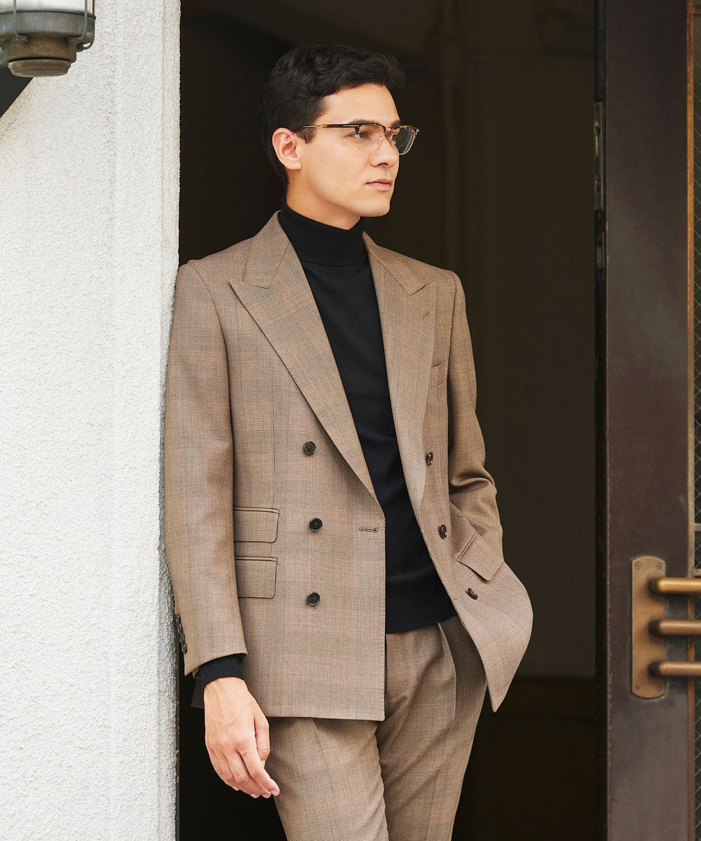 数量限定】「COLLECTION LINE」ブラウングレナカートチェックダブル