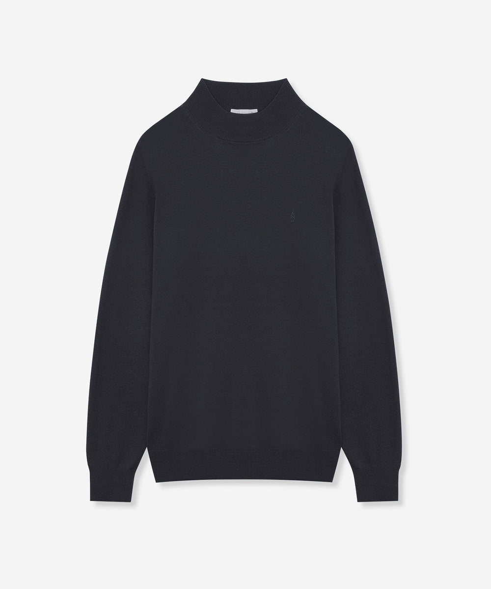 LEON掲載】14ゲージウォッシャブルウールモックネックニット(トップス