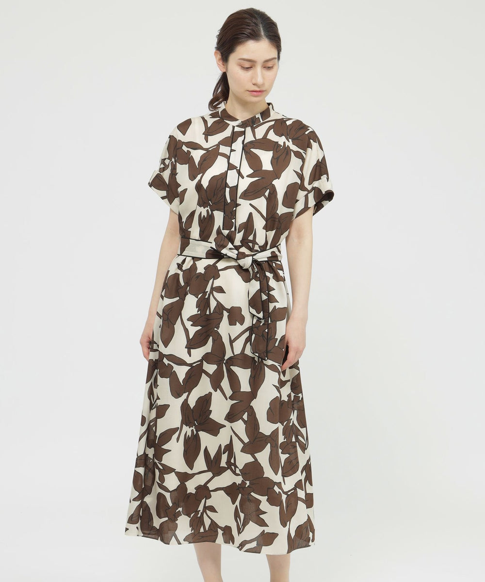 ウォッシャブル】オーディシャスフラワープリント ワンピース