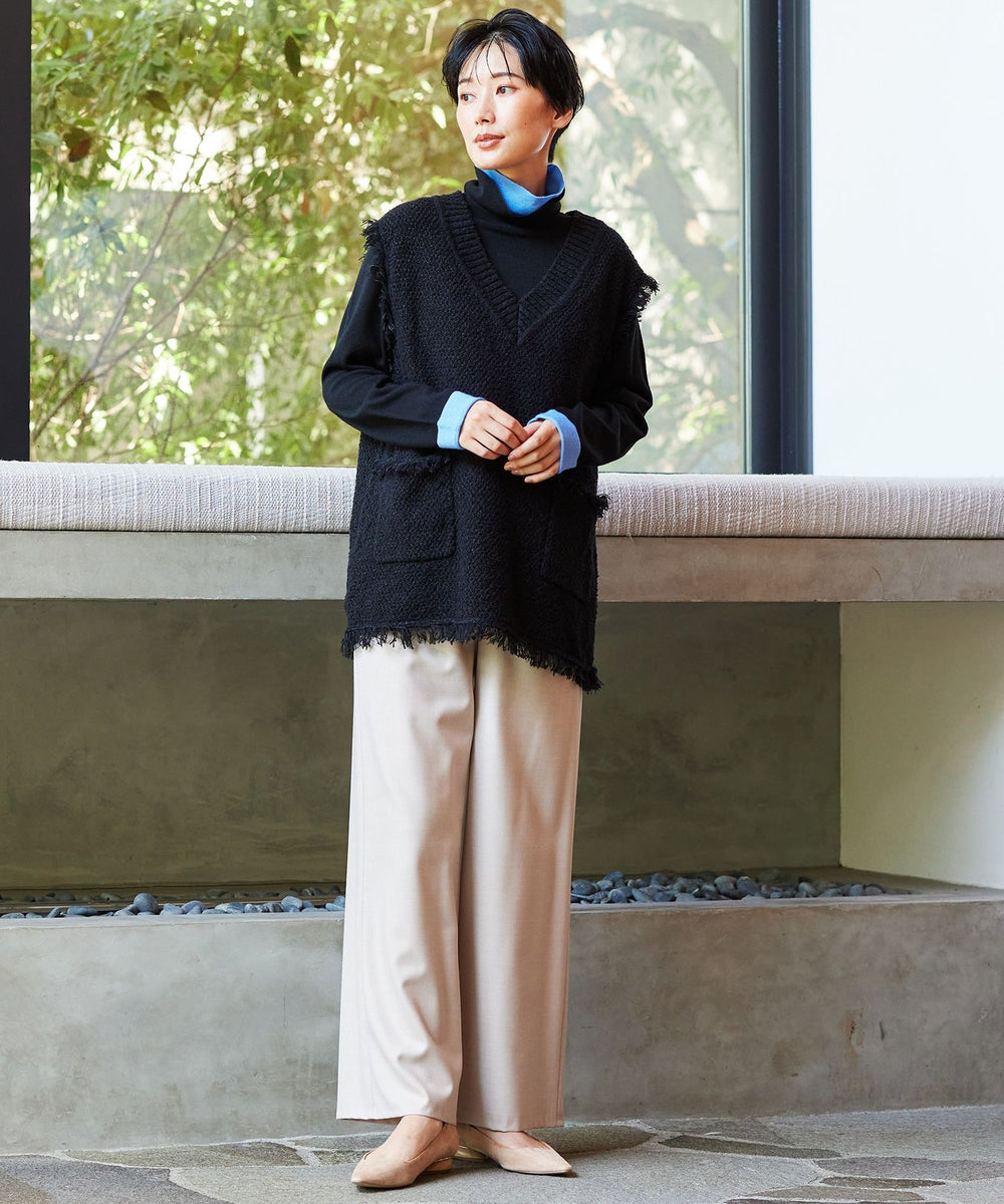 23AW＊Wings掲載＊【ウォッシャブル】ウールミルドセミワイドパンツ