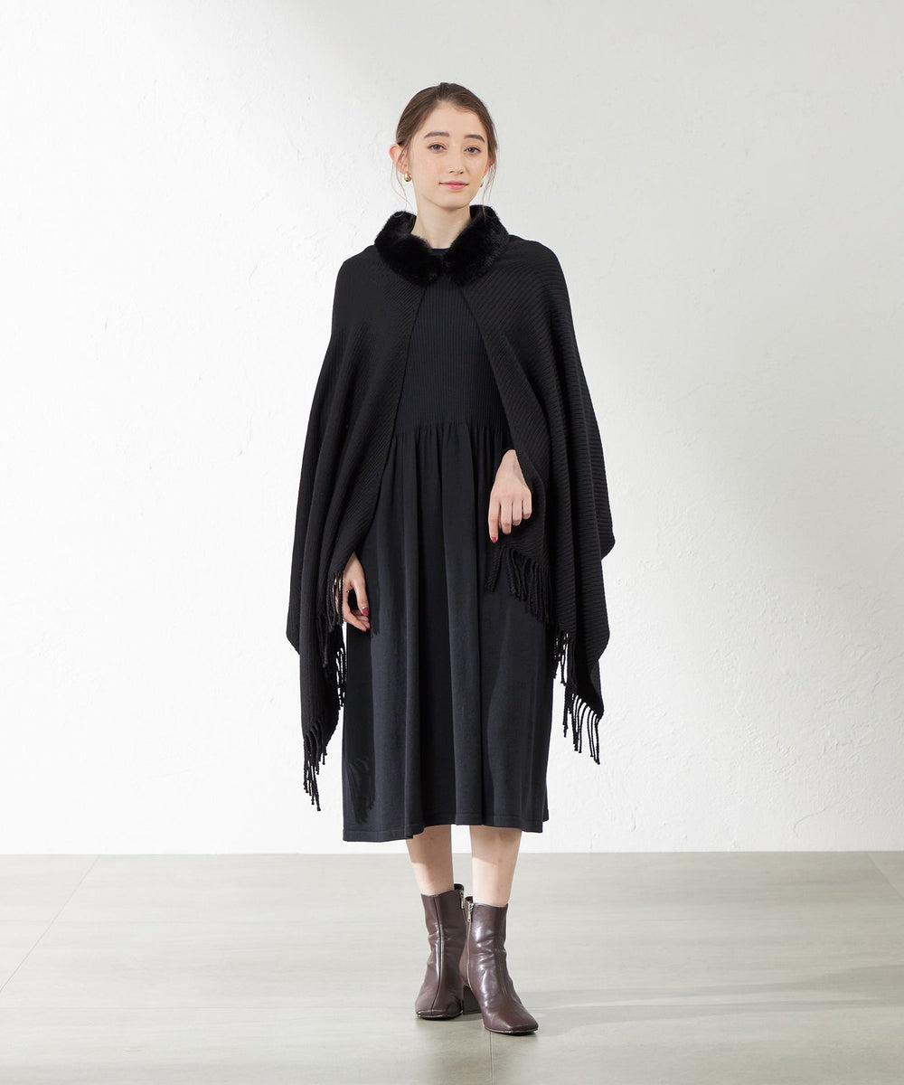フェイクファーコンビケープ(マフラー・ストール・スカーフ)｜AMACA