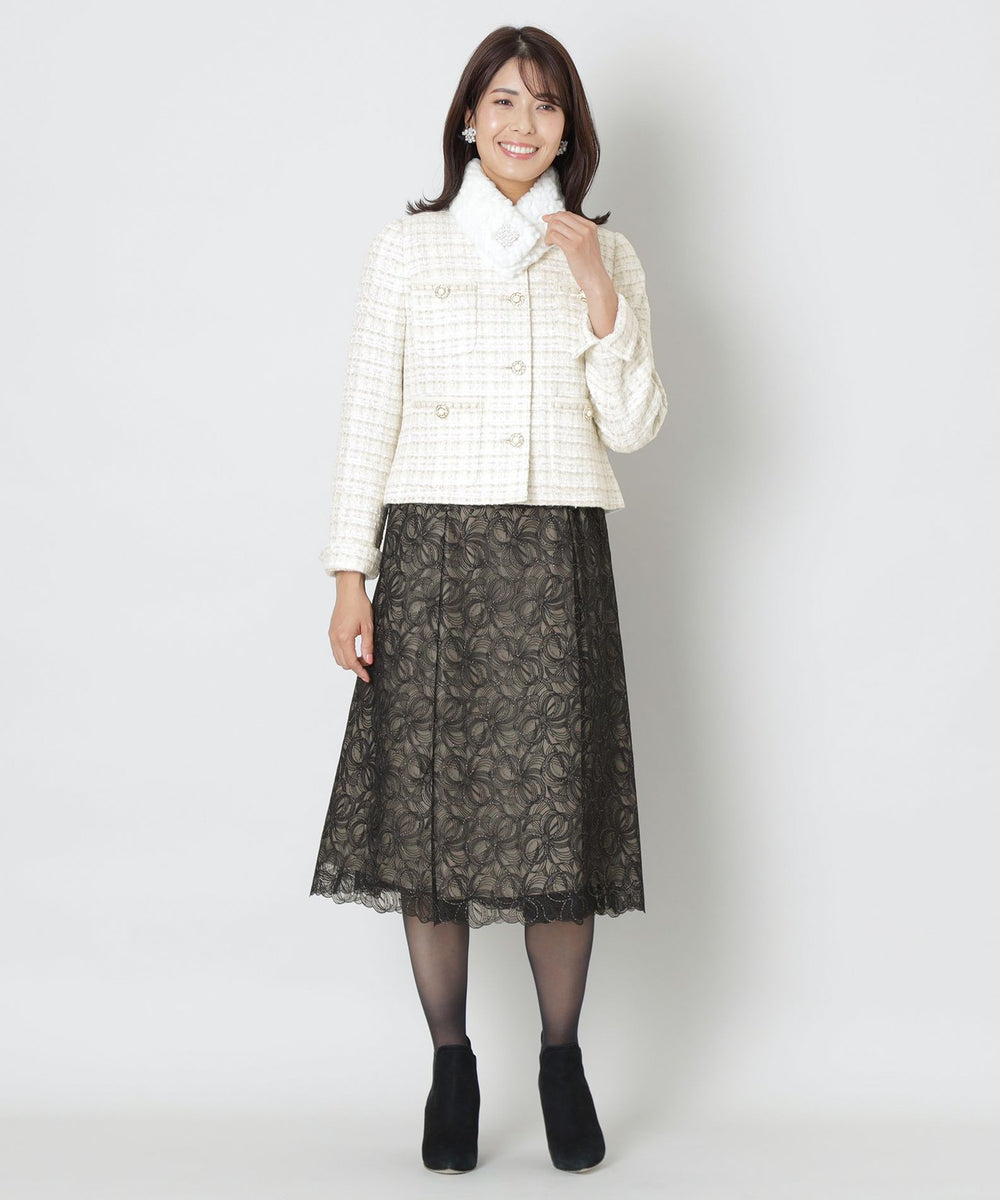 ファンシーツイード ノーカラージャケット(ジャケット)｜TO BE CHIC