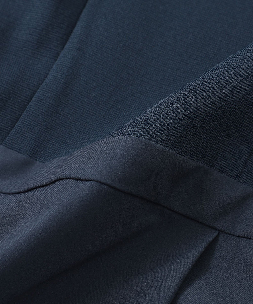 ニットタフタコンビスカラップ ワンピース(ワンピース)｜TO BE CHIC