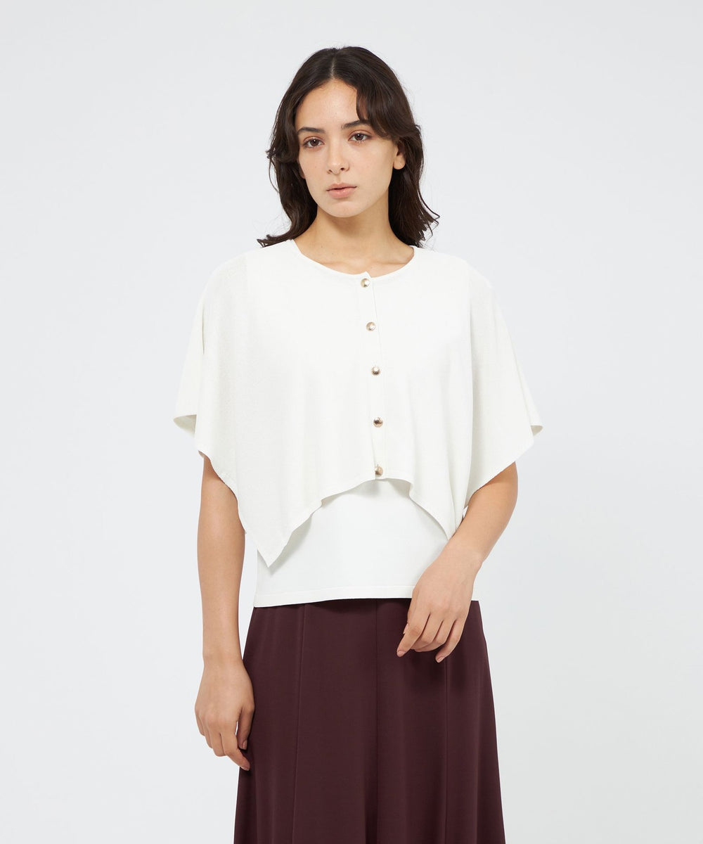 ドライストレッチ レイヤードケープニットプルオーバー(トップス