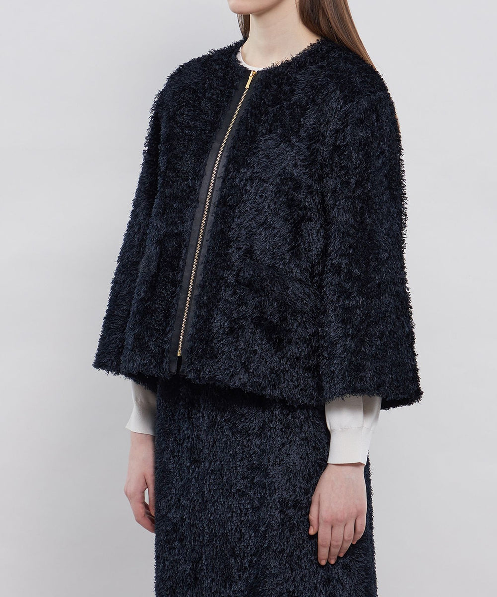 フリンジジャカード ノーカラーショートコート(コート)｜EPOCA(エポカ