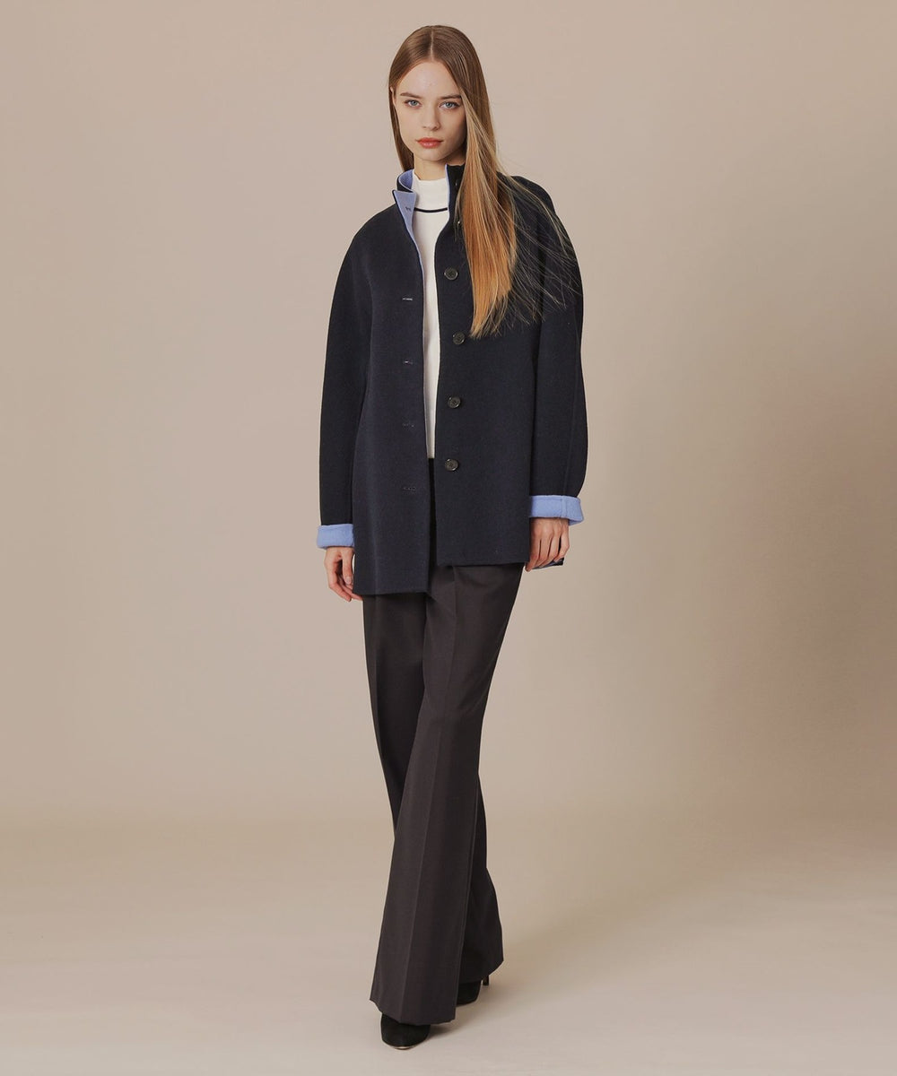 BARNET/バーネット】バイカラーウールリバーコート(コート