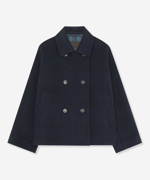 L】【FYVIE/フィビー】リーバースチェックウールコート(コート