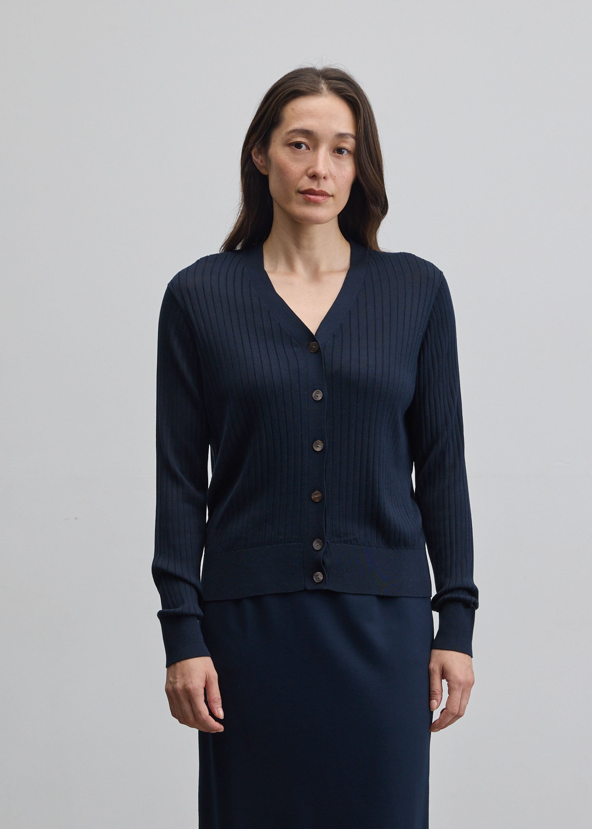 シルクワイドリブVネックカーディガン - SOÉJU online store｜上質な