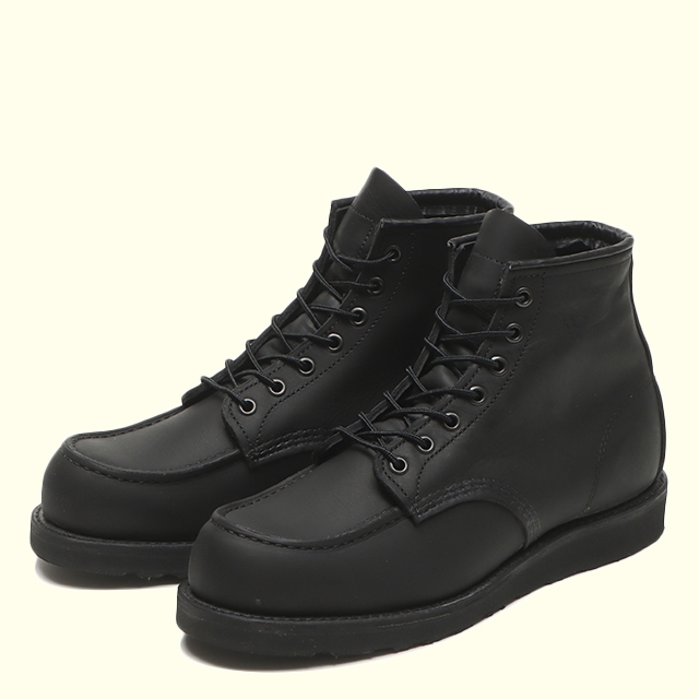 REDWING】 6' CLASSIC MOC 8074(D)(7(25.0cm) BLACK HARNESS): Red