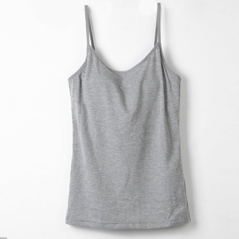 カップ付き キャミソール レディース ブラトップ 綿素材使用 綿混 無地