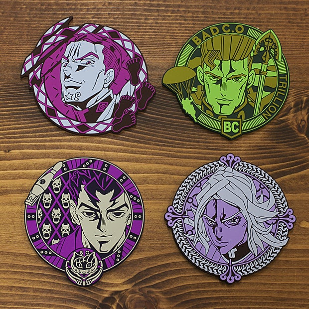 ジョジョの奇妙な冒険ラバーコースター5点 康一 億泰 空条承太郎 岸辺