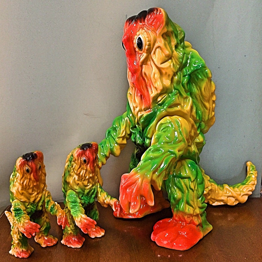 M1号製DXヘドラと復刻ヘドラ、ブルマァク製ヘドラ当時モノソフビ