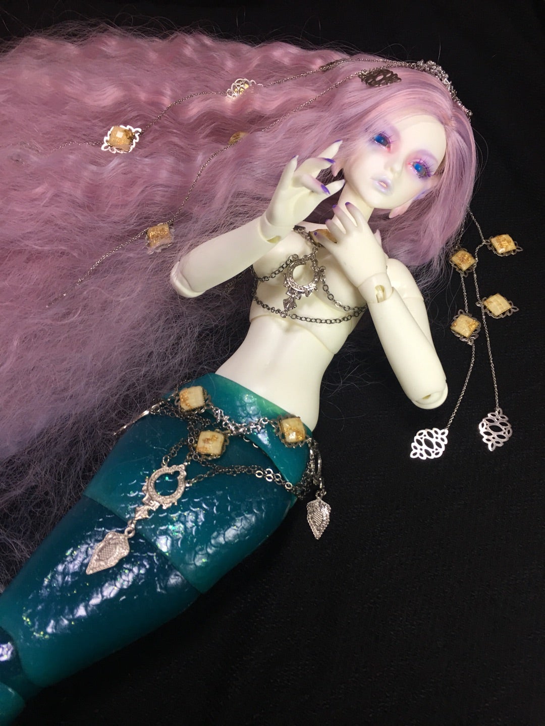 つる927】ウルトラマリンの人魚ちゃん形オルゴナイト☆他9点 つる927