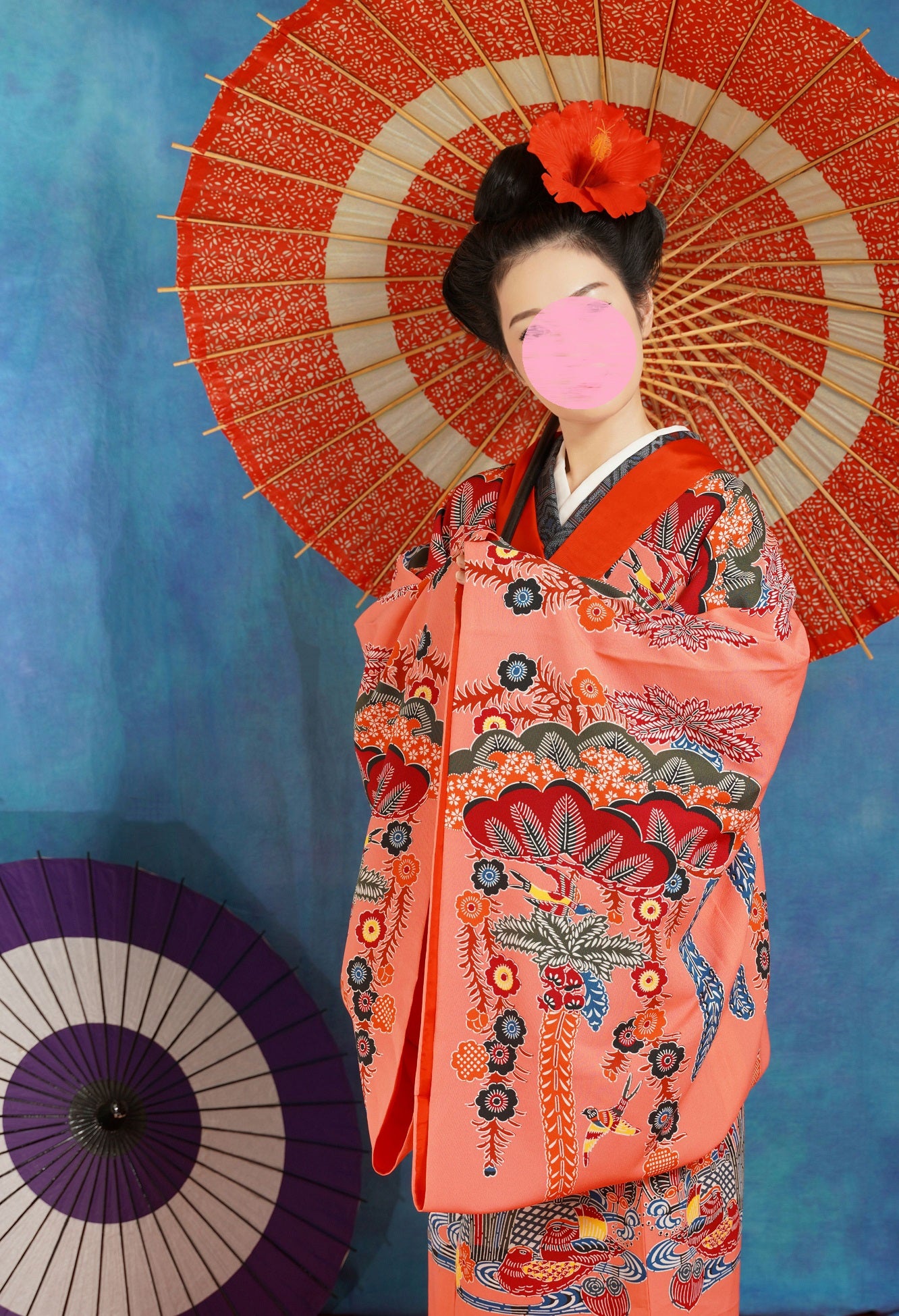 琉球紅型打掛着物☆沖縄民族衣装コスプレ1 | 健康寿命☆更新中