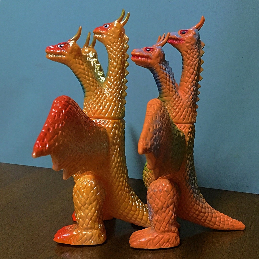 当時モノと復刻版の比較〜ブルマァク キングギドラ | 怪獣玩具とカタナ