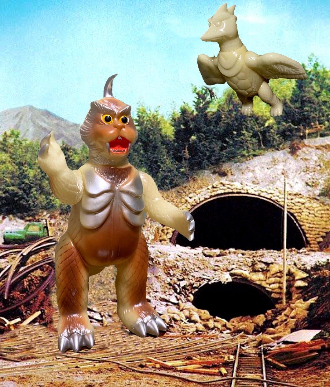 M1号製リトラとブルマァク復刻版ゴメスでウルトラQ第一話「ゴメスを