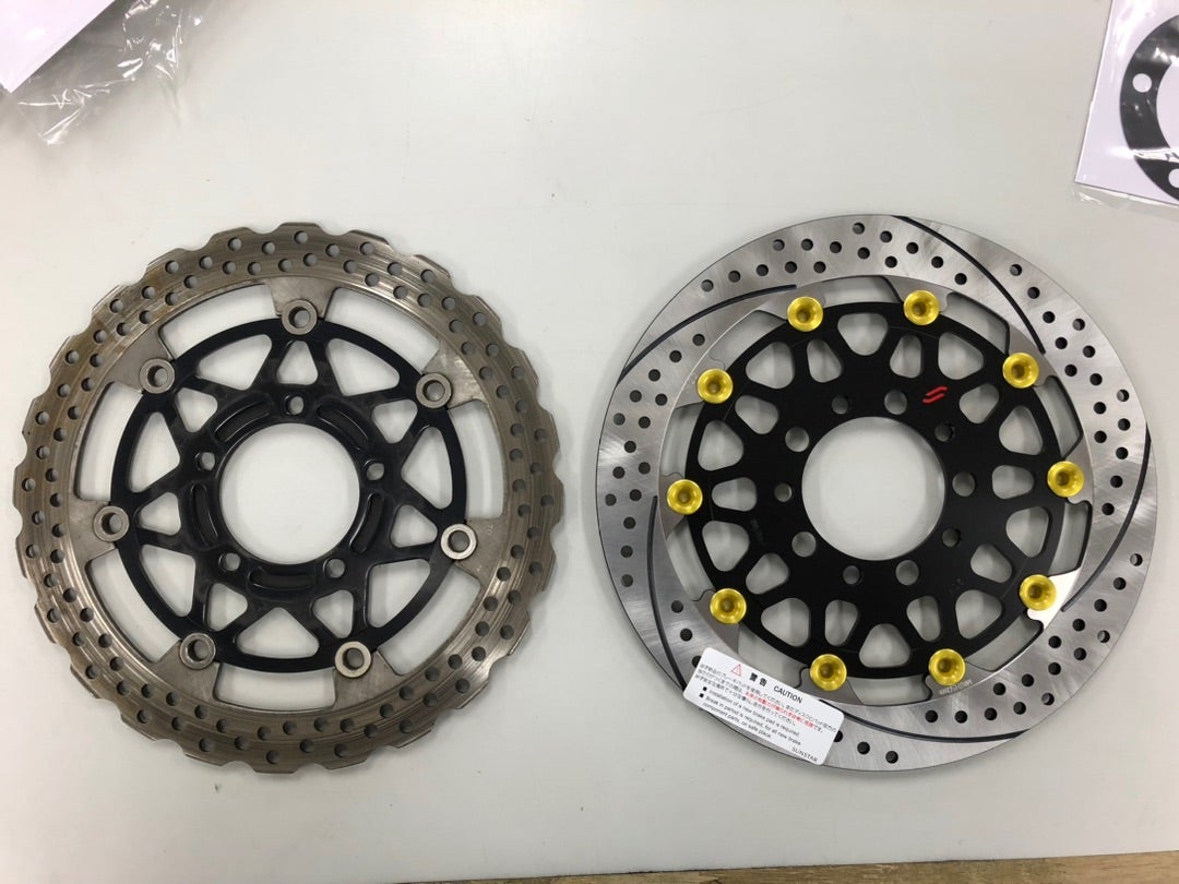 ZX-14R フロントブレーキディスク交換 | しんバイクのブログ