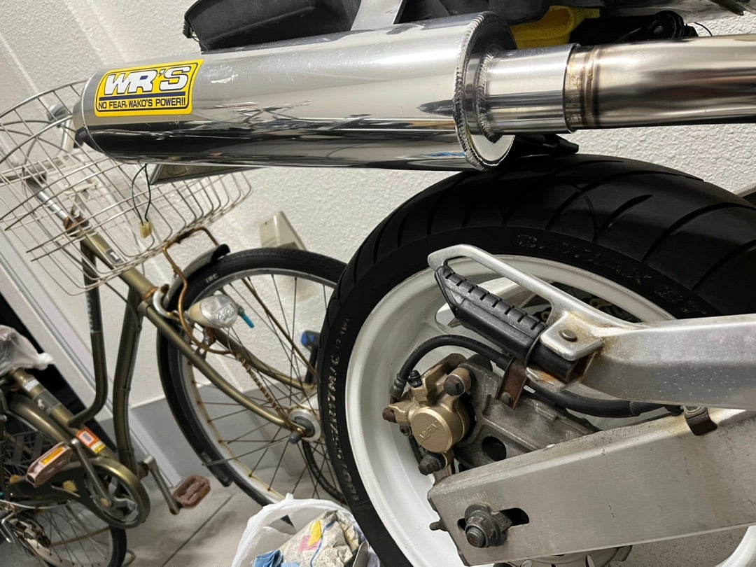 ホーネット250 マフラー交換 (WR'Sマフラー) 2本出しから1本出しへ