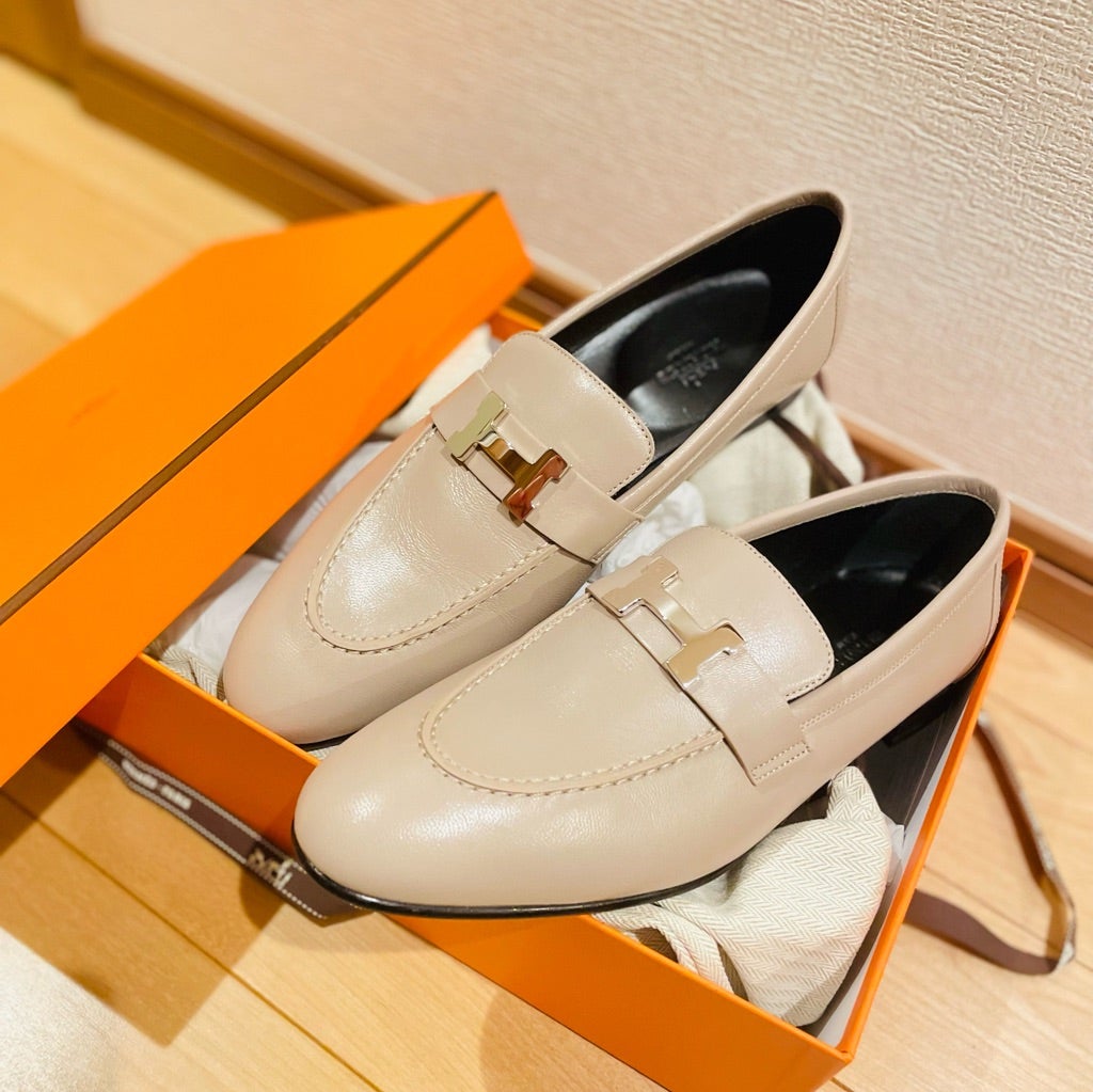 エルメス モカシンパリ リピート ベージュ・マスティック セリアの