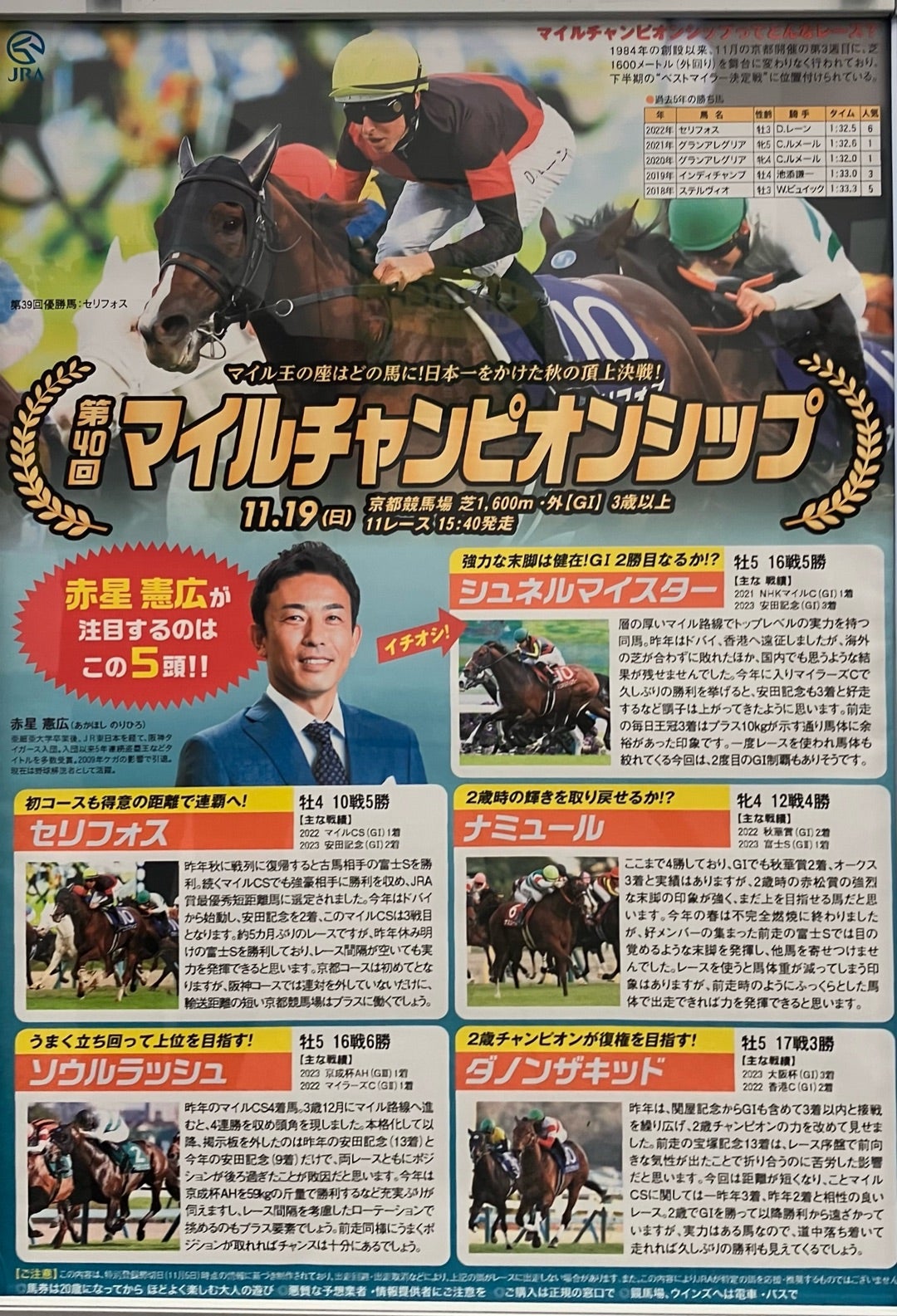 第40回 マイルチャンピオンシップ（GⅠ） 赤星 注目の5頭 | JRA GⅠ