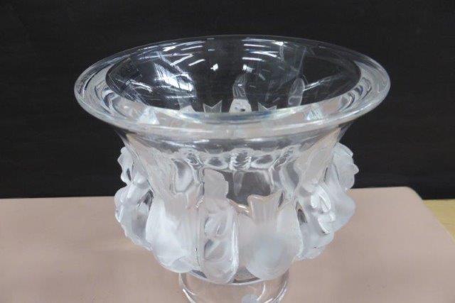 ラリック クリスタル LALIQUE ダンピエール DAMPIERRE 花瓶 花器 小鳥